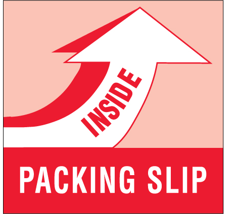 Label 4&quot;x4&quot; &quot;Packing Slip Inside&quot;  Red/White  500/rl