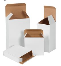 3&quot;x2&quot;x3&quot;, reverse tuck white
folding carton, 500/case 