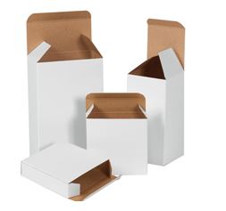 Carton, Chipboard, 3&quot; x 3&quot; x
10&quot;, .024 Thickness, Reverse
Tuck, Lightweight, White,
250/cs