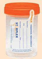 Jar 4oz, Sterile, Starplex w/ Orange Lid,  300/cs