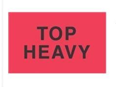 Label, top heavy, 3x5, 500/roll