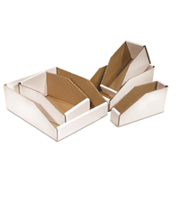 Open top bin 4x12x4.5 corrugated, Oyster white, 