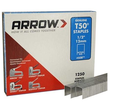 Staples T501/2-ASC 5000/Box
7/16&quot; Crown 1/2&quot; Leg