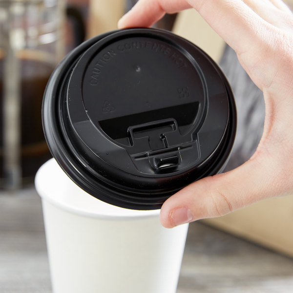 Lid, Travel Black, Fits 12,16, 20oz Paper Hot Cup,