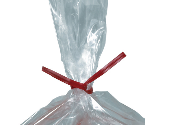 Twist Ties, Plastic, 12&quot; x 5/32&quot;, Red, 2000/cs