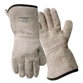 Gloves, Canvas, Heat 
Resistant, Terry, XL, 
Brown/White, Cotton Lining, 5&quot; 
Gauntlet Cuff