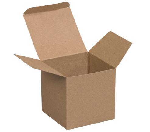 Box,4x4x4,Reverse Tuck, Chipboard,Kraft,250/cs