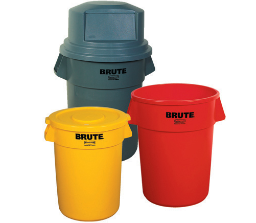 Waste Container, Black, Brute,
55 Gal, All-Plastic