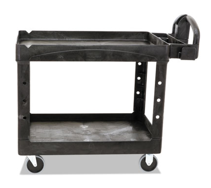 Cart, Rubbermaid, Black HD Commercial, 2 Shelves