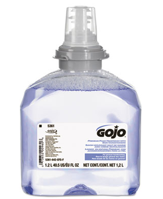 Soap, Hand, Gojo TFX Prem.Hand
Wash with
skin conditioner, 1200ml
Refills, 2/Cs.