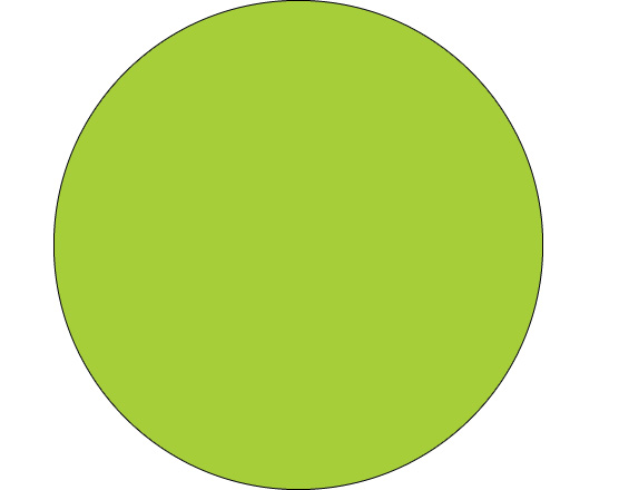 Inventory Circle labels,3/4&quot; Fluorescent Green,500/ROLL