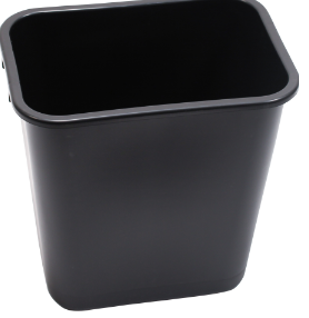Trash Can, Office, 7gal, 28  quart, Black