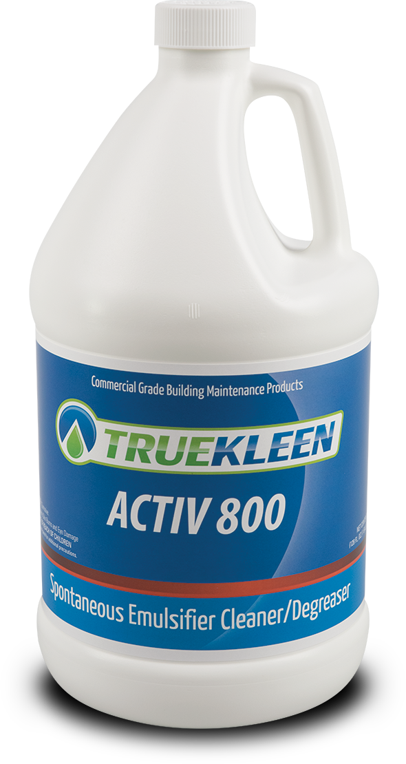 Degreaser &amp; Emulsifier,
Industrial, &quot;Activ 800&quot;,
Patented Nonbutyl Formula;
Fast/Economical Cleaner of
Oil Soils, 2  2.5gal/cs