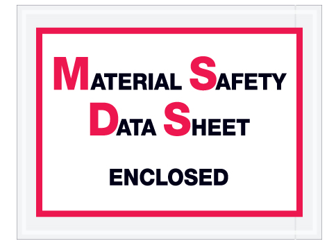 #Envelope-Packing List, &quot;MSDS Enclosed&quot;, 6.5&quot;x5&quot;, Red