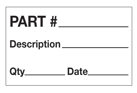 Label, Part#, 1 1/4&quot;x2&quot;, 500/roll roll