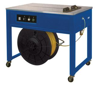 semi-automatic tabletop
strapping machine with open
cabinet