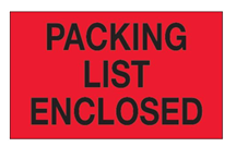 3 x 5&quot; Packing List Enclosed
Label(500/Roll)