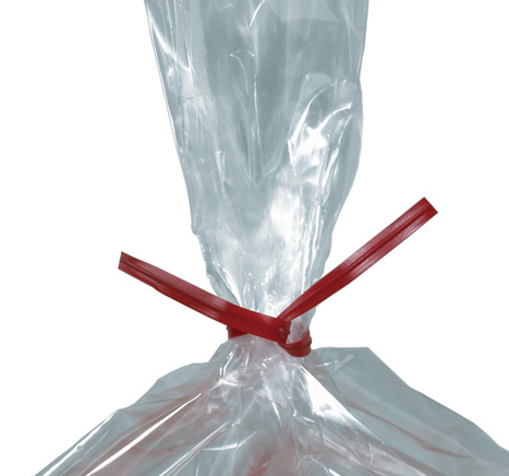 Twist Ties, Plastic, 10&quot; x
5/32&quot;, Red, 2000/cs