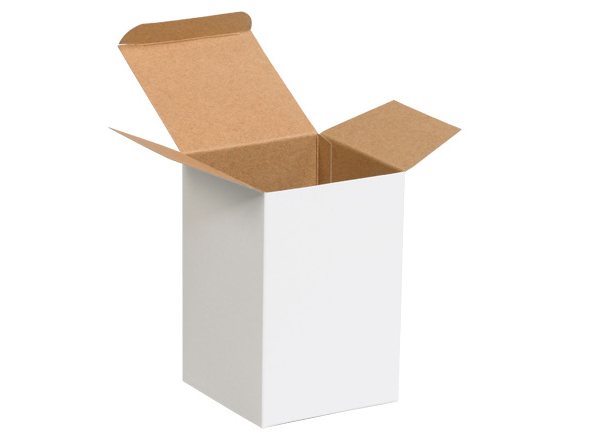 4&quot;x4&quot;x6&quot;, reverse tuck white folding carton, 250/case