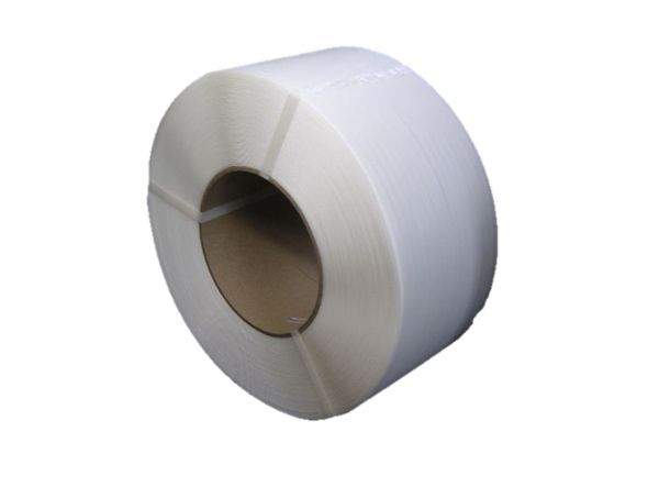 Poly strapping, 1/4x18000&#39;
.023, 8x8,white, machine
grade,210#