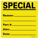 Label, 12&quot;x12&quot;, Bright
Yellow/Blk,
Perm.Adhes.,gloss, 250/pk