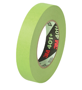 Tape, Masking, 1&quot;x60yds, 6.7  mil, 3M 401+/233+, Green, 24 