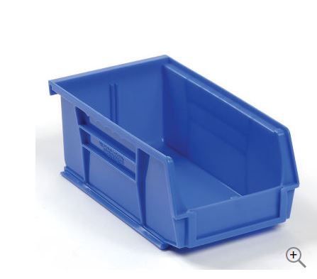 Bin, Stackable Plastic,
7-3/8 x 4-1/8 x 3,Blue