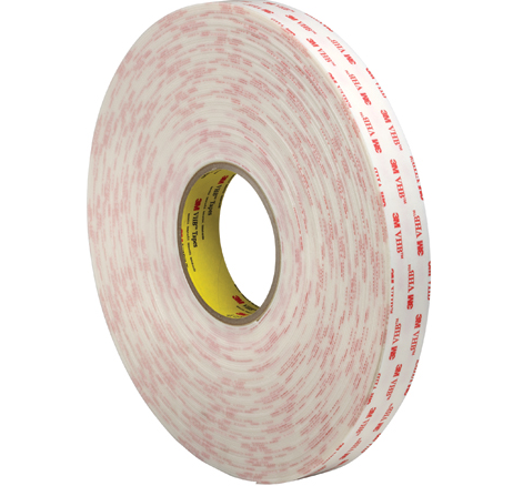 Tape, VHB, 1&quot; x 5 yds, 45
mil, White Foam, 3M #4945, 1
rl/cs